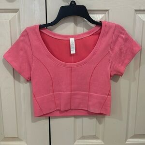 Aerie Offline hot pink active seamless top